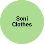 Business logo of Soni clothes