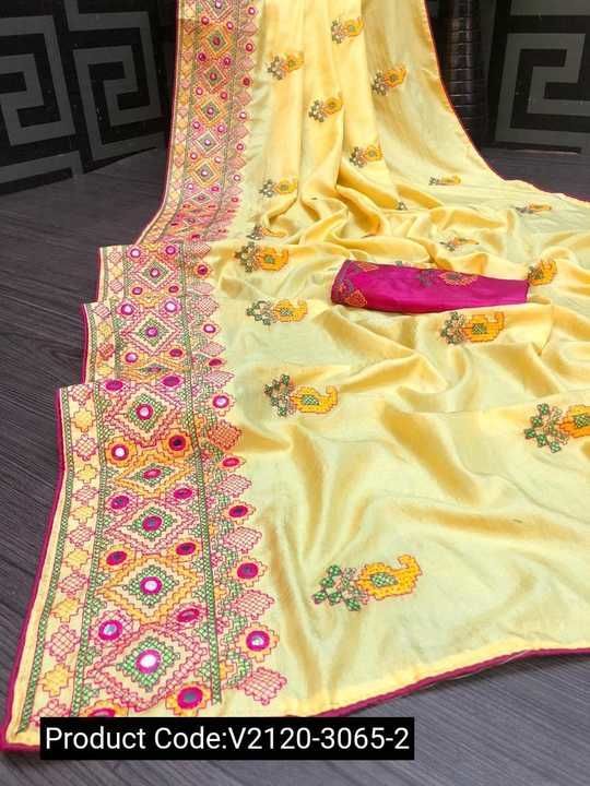 Mirror work saree uploaded by business on 3/4/2021