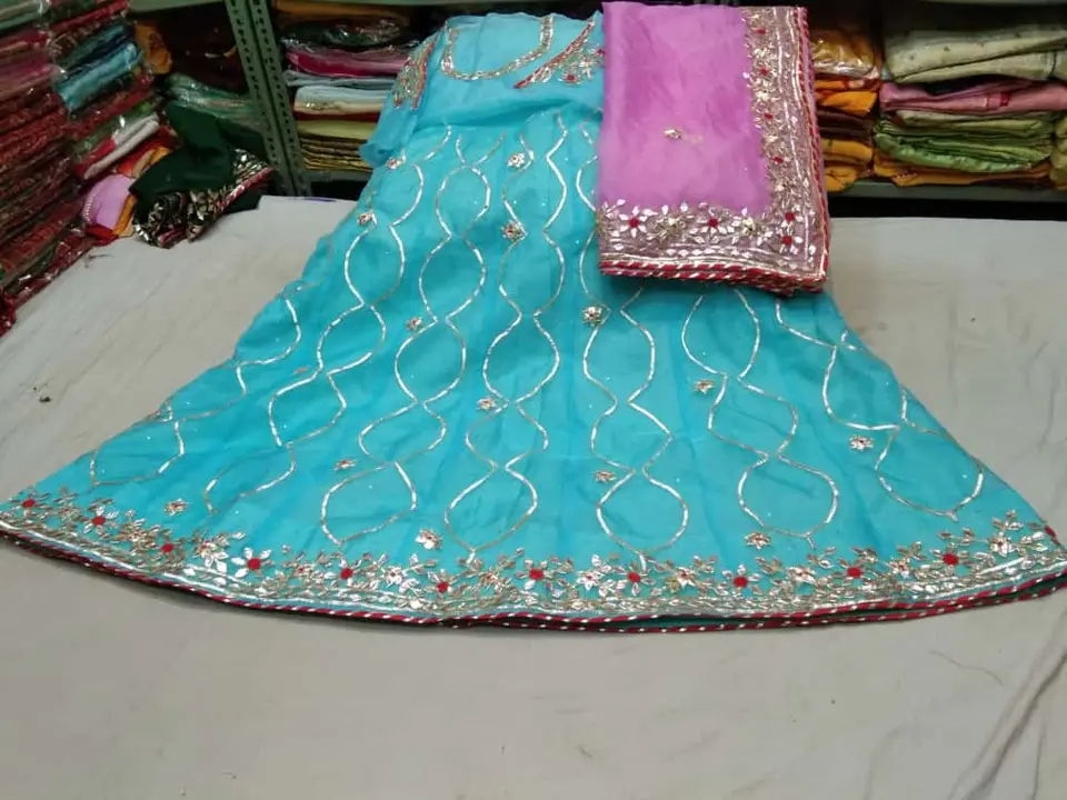 Organza silk uploaded by Shriji lehenga collection  on 4/12/2023