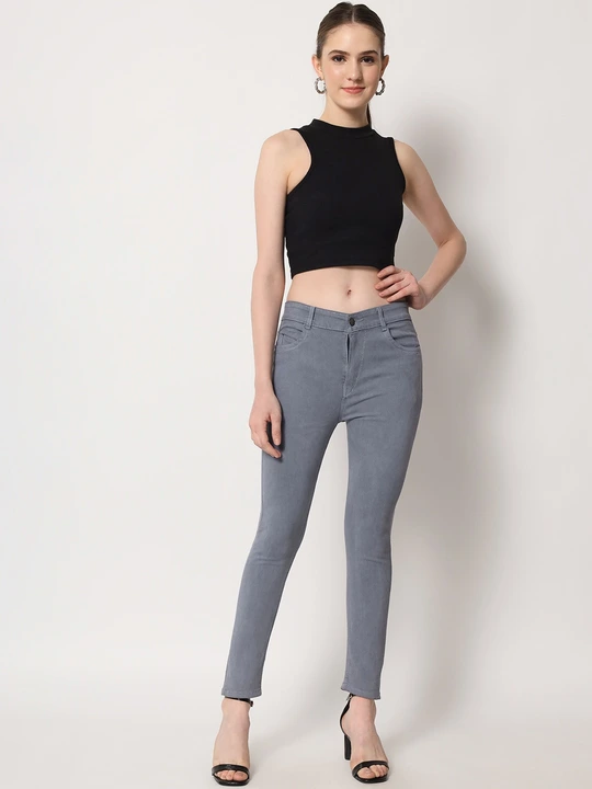 SINGLE BUTTON GREY COLOUR JEANS uploaded by business on 4/12/2023