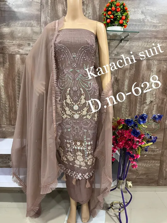 Karachi suit  uploaded by Heena fashion house on 4/12/2023