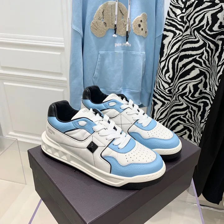 Valentino Garavani One Stud Low-Top Nappa Sneaker *"White-Light Blue"*
 uploaded by business on 4/12/2023