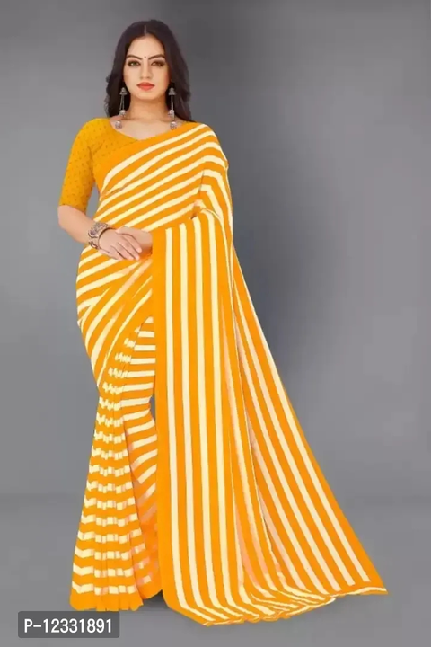 Womens Stripe Printed Georgette Saree with Running Blouse

 Color:  Red

 Fabric:  Georgette

  uploaded by Kris.hna0188 shop on 4/12/2023
