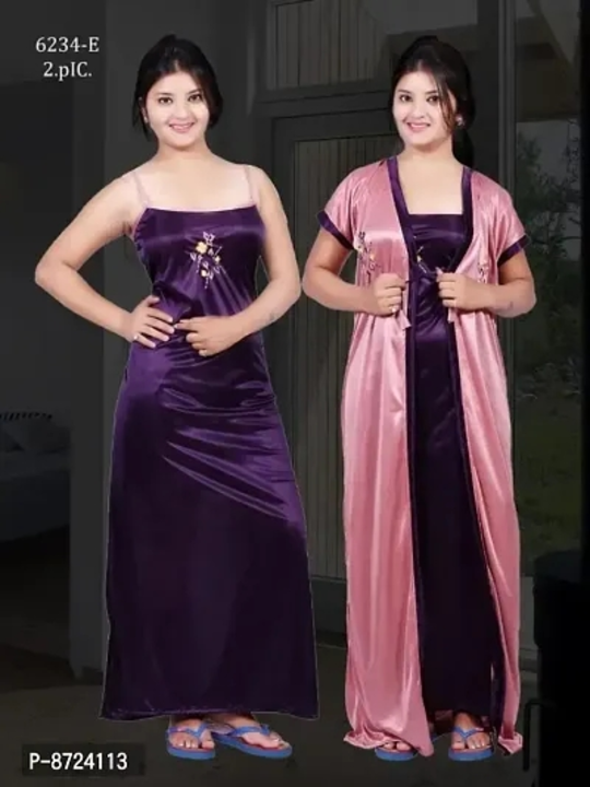 Trendy Multicolored And 2-In-1 Satin Night Dress Set For Women

 Color:  Multicoloured

 Fabric:  Sa uploaded by business on 4/12/2023