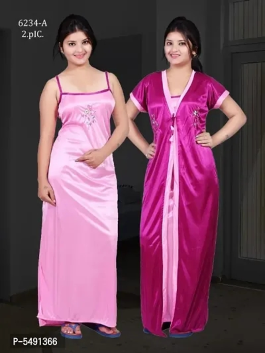 Trendy Multicolored And 2-In-1 Satin Night Dress Set For Women

 Color:  Multicoloured

 Fabric:  Sa uploaded by Digital marketing shop on 4/12/2023