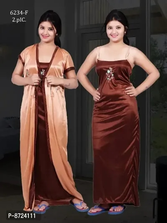Trendy Multicolored And 2-In-1 Satin Night Dress Set For Women

 Color:  Multicoloured

 Fabric:  Sa uploaded by Digital marketing shop on 4/12/2023