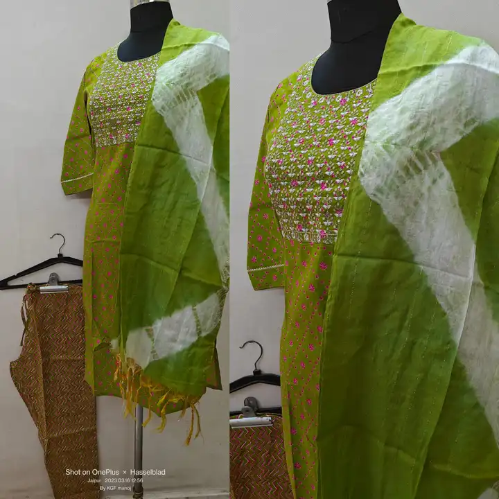 3 pic with dupatta  jaipur  uploaded by Navkar Textile on 4/12/2023