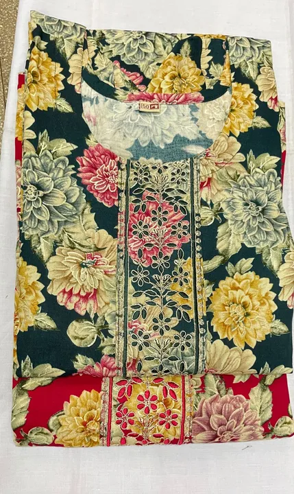 Reyon print with tie Patti work  38 to 46 uploaded by Navkar Textile on 4/12/2023