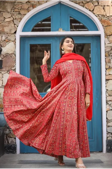 X-lady launching New 💃🏻 print Maxy gown with Dupatta uploaded by Fatema Fashion on 4/12/2023