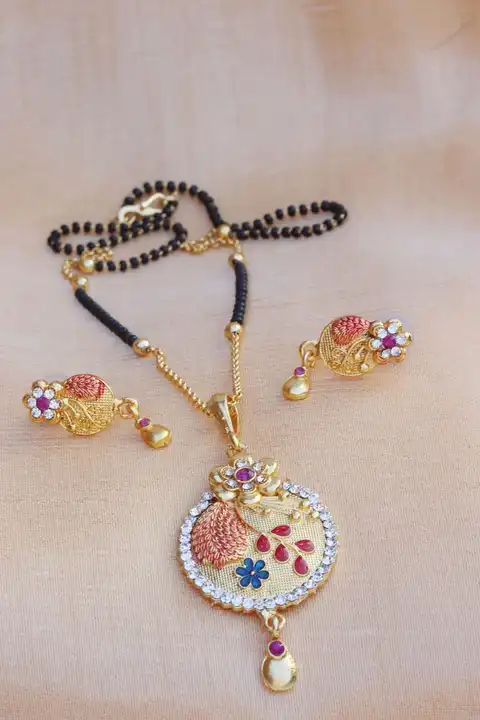 Mangalsutra With Earrign uploaded by Ishita Enterprise on 4/12/2023