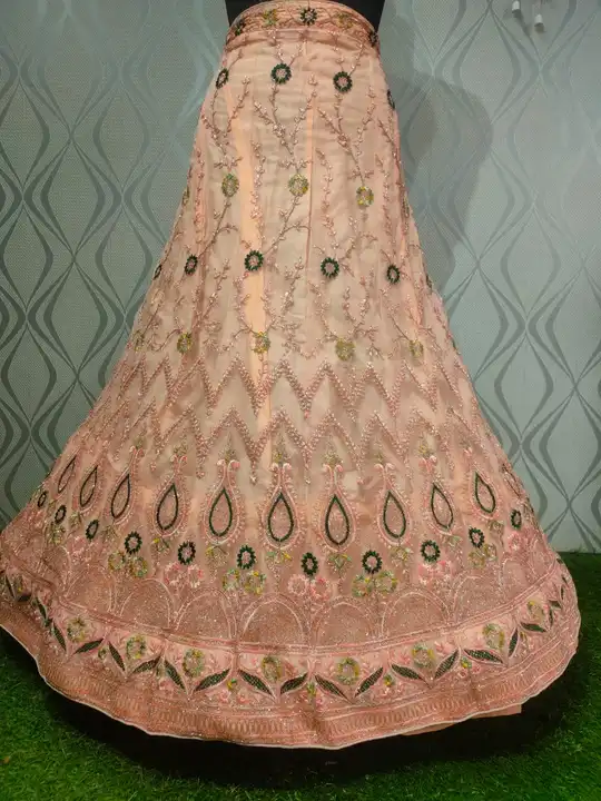 Net fancy lehnga  uploaded by Maa karni creation on 4/12/2023