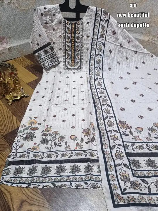 Pure cotton kurti n duptta only  uploaded by Dresses on 4/12/2023