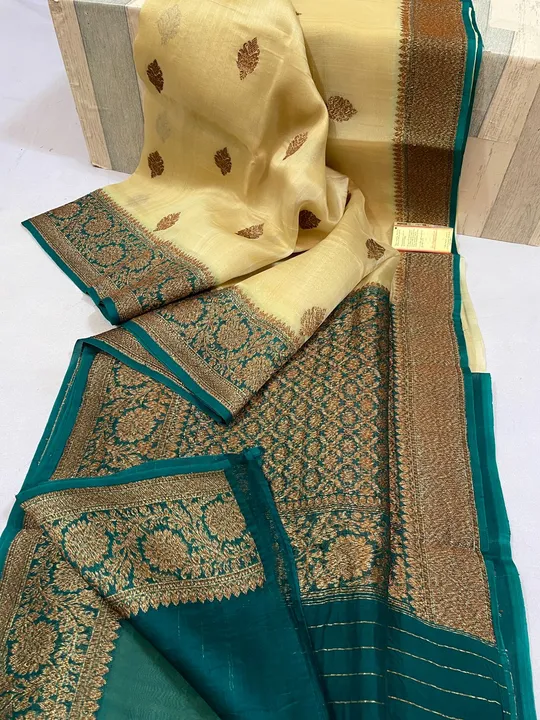 Pure Banarasi Handloom Kadhuwa Kora Organza Silk with Antique zari uploaded by Ayesha Fabrics on 4/12/2023