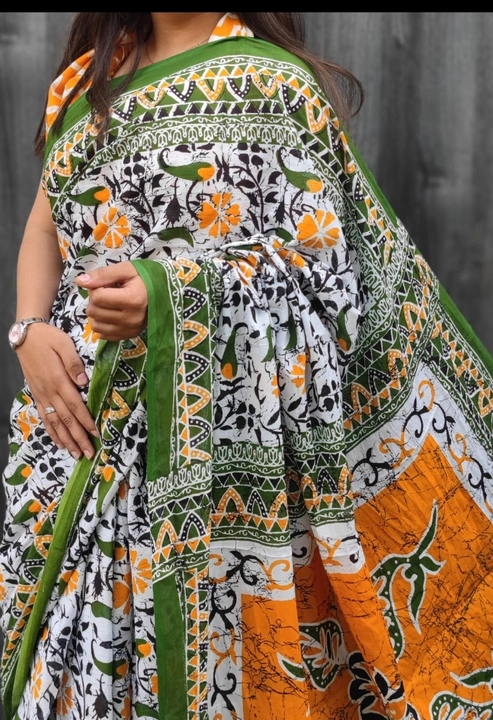 Cotton mulmul printed saree  uploaded by business on 4/12/2023