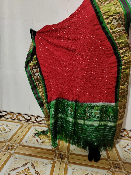 Patola with Bandhani Dupatta  uploaded by Diya Handicraft on 4/12/2023