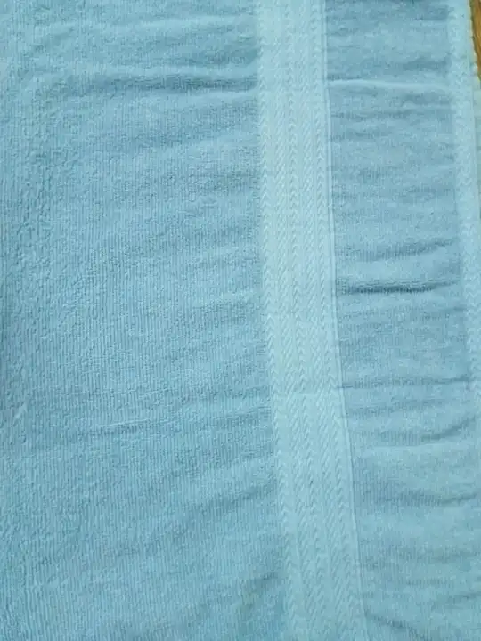 Bath towels tarry size = 30*60 color only sky blue per pices weight = 0 460gm uploaded by Export surplus stock made ups etc on 4/12/2023