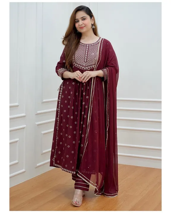 Sequence Work Nyra cut dupatta sets with pant uploaded by EGF INTERNATIONAL on 4/12/2023