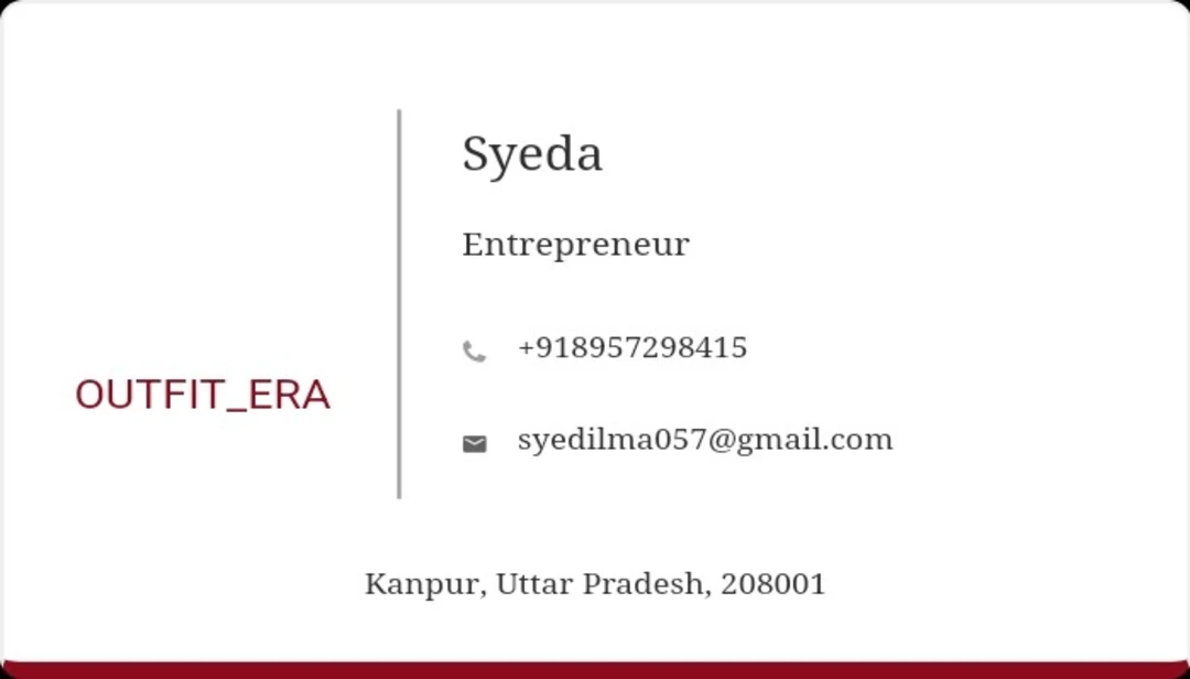 Visiting card store images of Outfit_era 