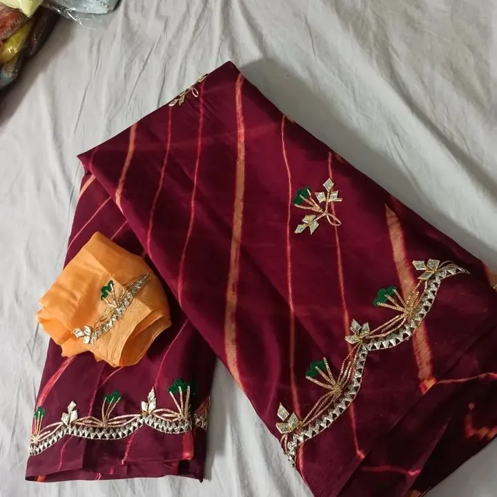 🔱🔱🔱🕉️🕉️🕉️🔱🔱🔱
🛍️🛍️ New launching🛍️🛍️
👉 Chinon fabric
👉 Fancy colour Lahariya
👉 9 gaj  uploaded by Gota Patti manufacturing on 4/12/2023