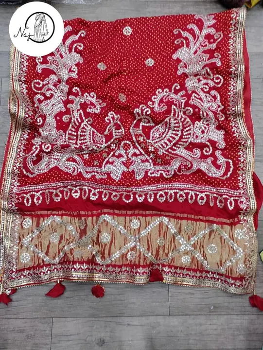 style lovers wedding special saree*

👉keep shopping with us 

❤️🌹original product 🌹❤️

👉PURE gaj uploaded by Gotapatti manufacturer on 4/13/2023