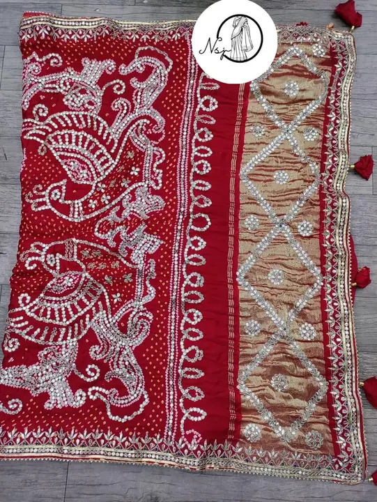 style lovers wedding special saree*

👉keep shopping with us 

❤️🌹original product 🌹❤️

👉PURE gaj uploaded by Gotapatti manufacturer on 4/13/2023