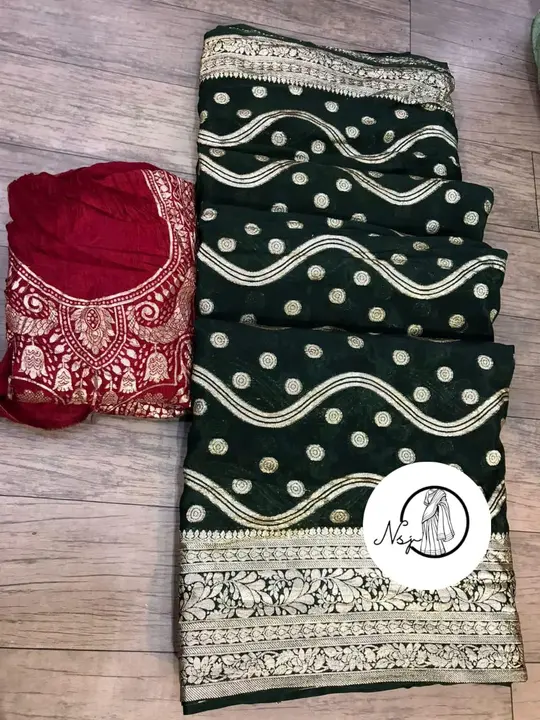 presents very pretty saree

beautiful colour combination saree for all ladies 

👉keep shopping with uploaded by Gotapatti manufacturer on 4/13/2023