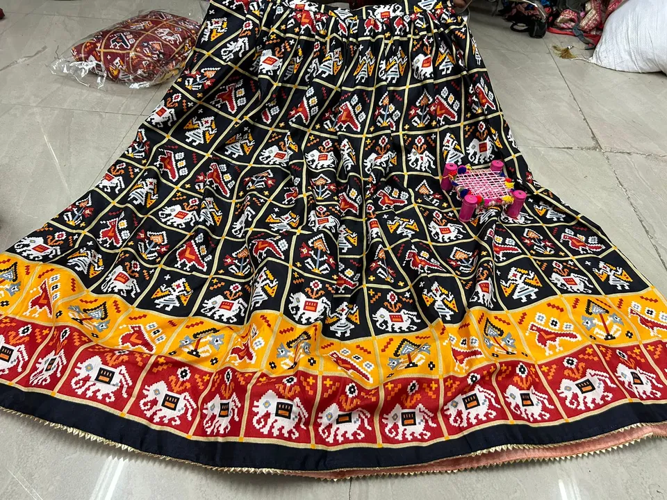 New launch beautiful 😍 😻 
Heavy jaapan satin silk fabric gujrati test skirt full stich 
Weist-42
L uploaded by Gotapatti manufacturer on 4/13/2023
