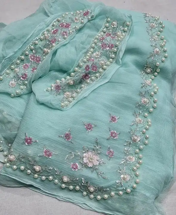 Pure chiffon saree uploaded by Mayra creations on 4/13/2023