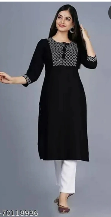 Rayon Embrodery kurti with pant uploaded by business on 4/13/2023