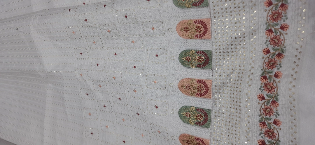 embroidery work 56"width  uploaded by Samdariya fabrics hub on 4/13/2023
