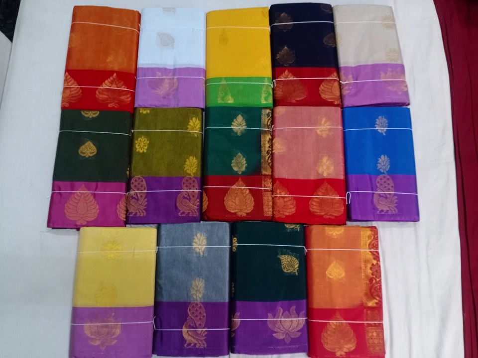 Art silk pure cotton rich pallu butta uploaded by Sree Annopornneshwari silk on 4/13/2023
