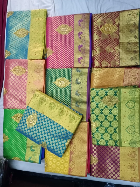 Art silk brocket saree Handwork butta uploaded by Sree Annopornneshwari silk on 4/13/2023