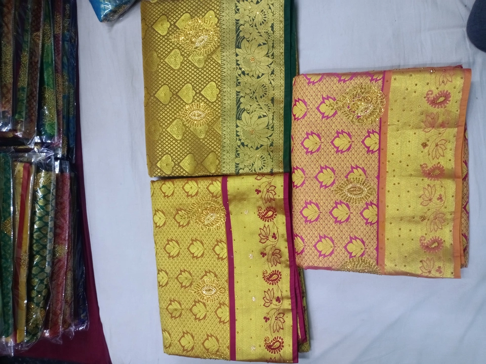 Art silk brocket saree Handwork butta uploaded by Sree Annopornneshwari silk on 4/13/2023