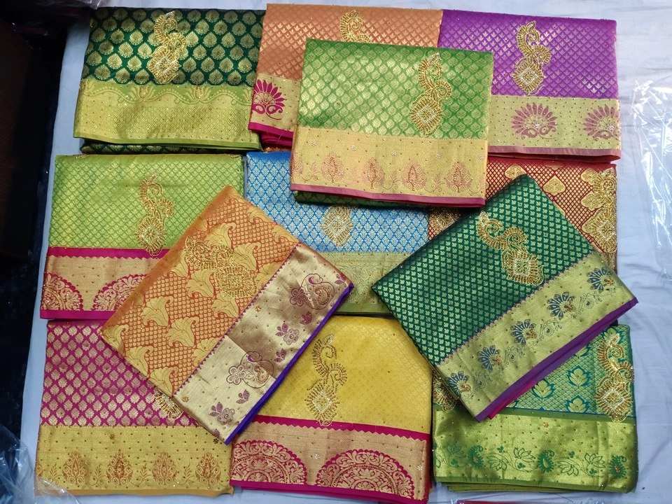 Art silk brocket saree Handwork butta uploaded by Sree Annopornneshwari silk on 4/13/2023