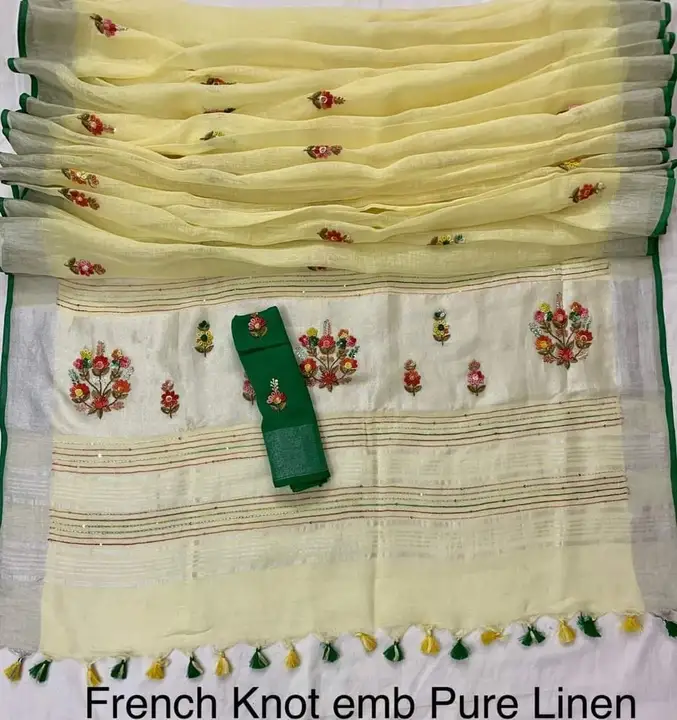 Pure linen by linen saree  uploaded by Aafaque Handloom on 4/13/2023