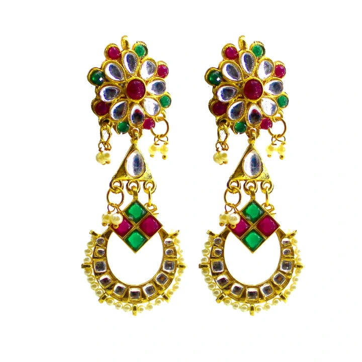 Kundan polki earrings  uploaded by business on 4/13/2023