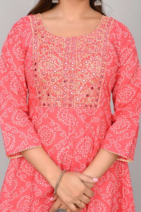 Anarkali pink pure 60 60 cotton  uploaded by business on 4/13/2023