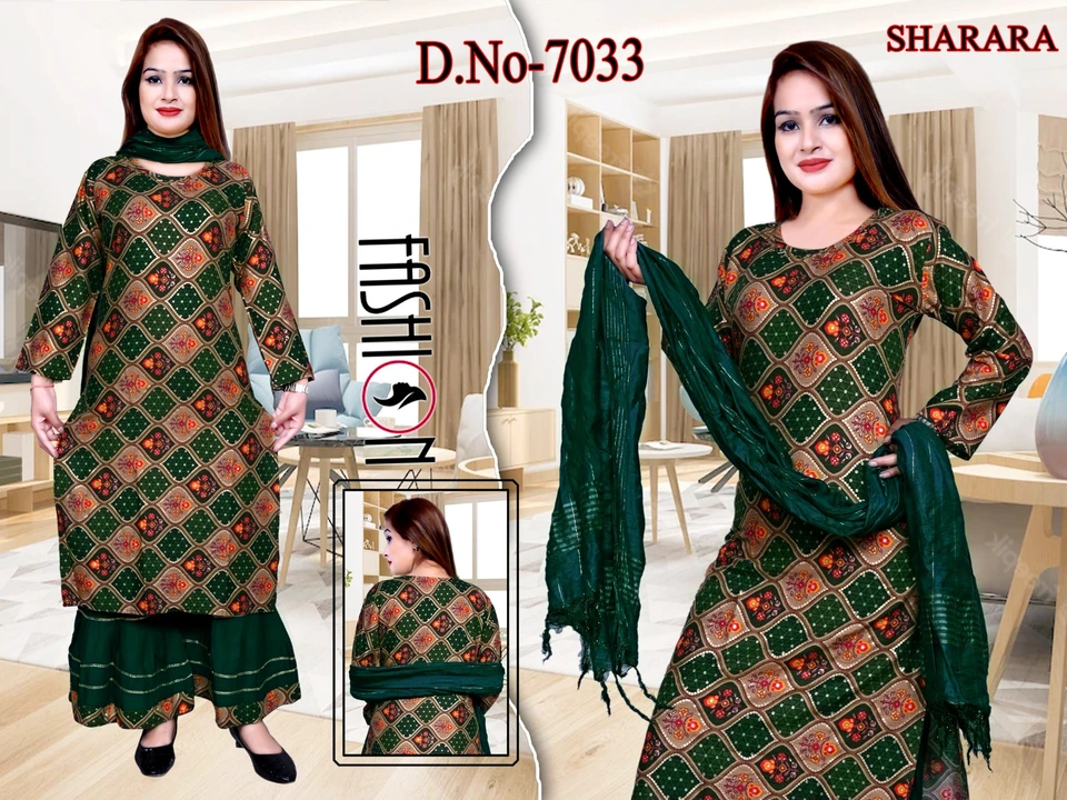 Rayon sharara set uploaded by Fashion Mantra on 6/2/2024