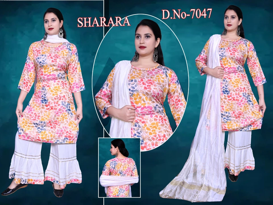 Rayon sharara set uploaded by Fashion Mantra on 4/13/2023