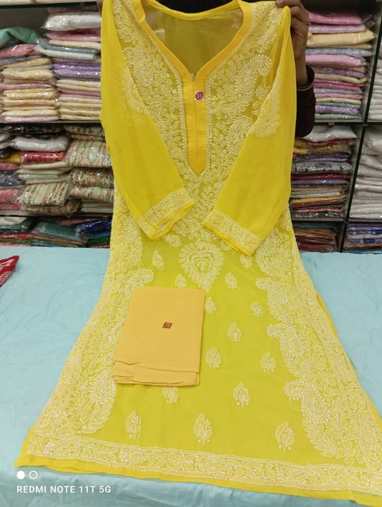 Lucknowi chikankari suits  uploaded by Mahira Chikan Art on 4/13/2023