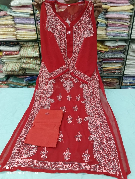 Lucknowi chikankari suits  uploaded by Mahira Chikan Art on 4/13/2023