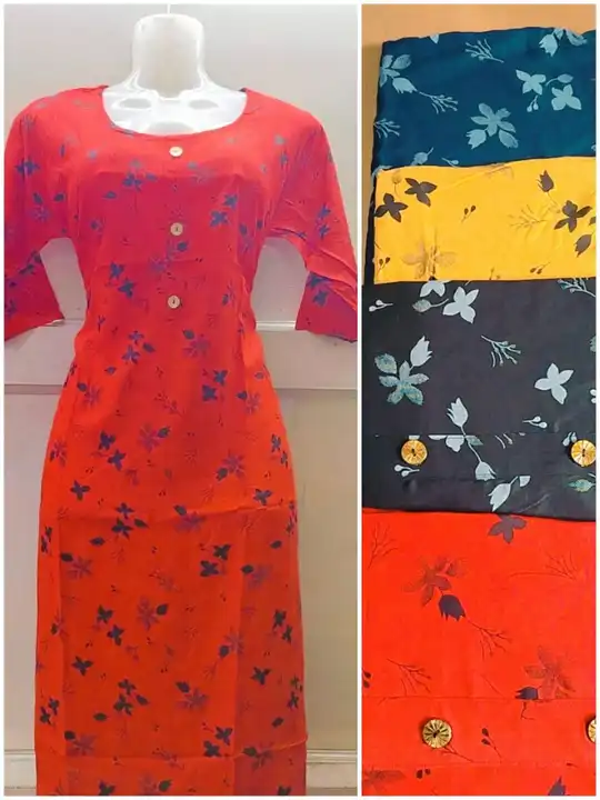 Printed rayon16 k.g 
Full guarantee
With interlock 
Rate :85/_
Size : L
Legnth :38 uploaded by Ridhi Sidhi Creation on 4/13/2023