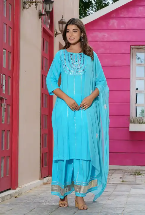 *NEW LOUNCHING*

*Launching Sharara set with Knee Length Kurti paired with Flaired sharara & dupatta uploaded by Mahipal Singh on 4/13/2023