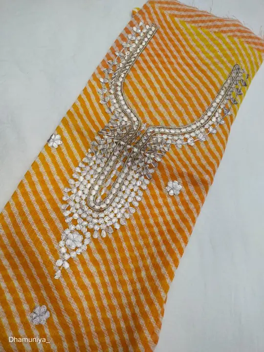 Kurti_material

Fabric - Kota Doriya (2.5MTR)
Only fabric 
Work - Gotta Patti Work
 uploaded by Gotapatti manufacturer on 4/14/2023