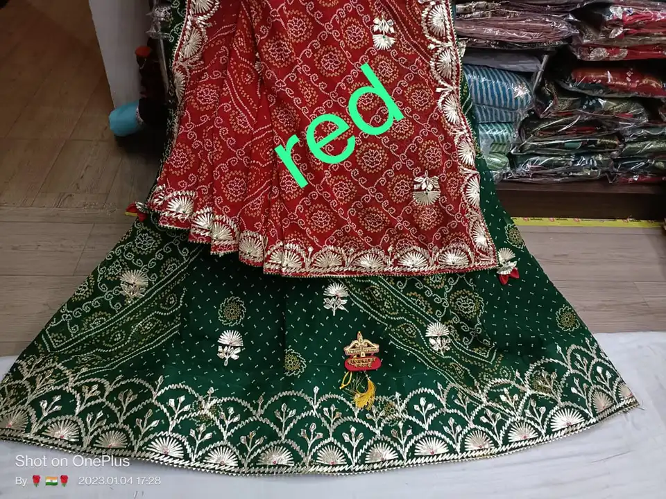 Sale sale sale sale sale  sale sale  sale sale sale sale pure 60g Georgette fabric lahnga Rai bandej uploaded by Gotapatti manufacturer on 4/14/2023