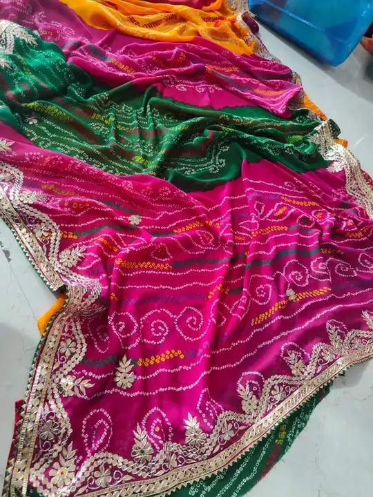 😍🥰😍 *New Launched*😍🥰😍

*Cyc jeorget fabric saree with multi colour with hand gotta patti work  uploaded by Gotapatti manufacturer on 4/14/2023