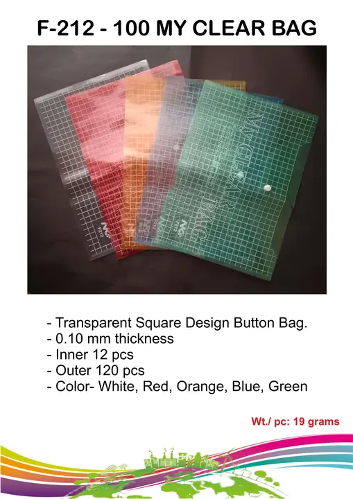 Clear Checks Design Button Bag No. 10 uploaded by business on 4/14/2023