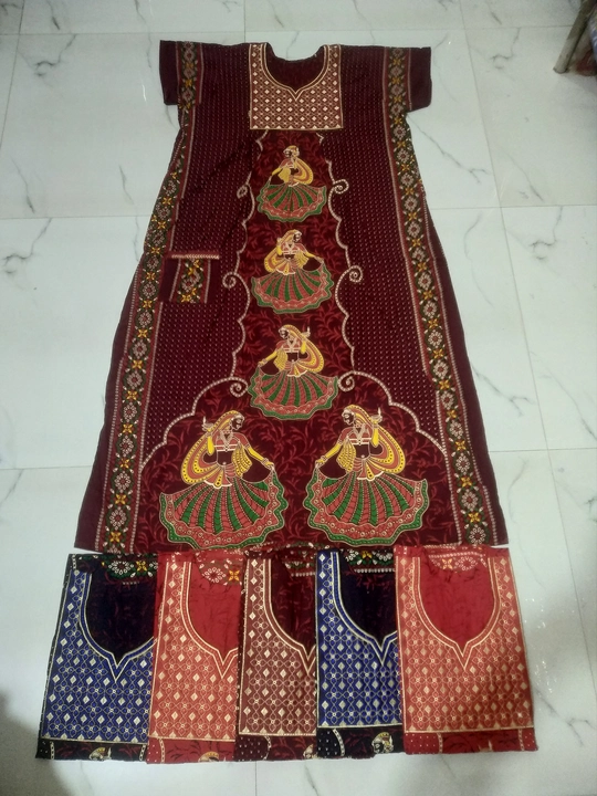 RAJASTHANI COTTON DANDIYA DESIGN EMBROIDERY NIGHTY  uploaded by MANISHA GARMENTS on 4/14/2023