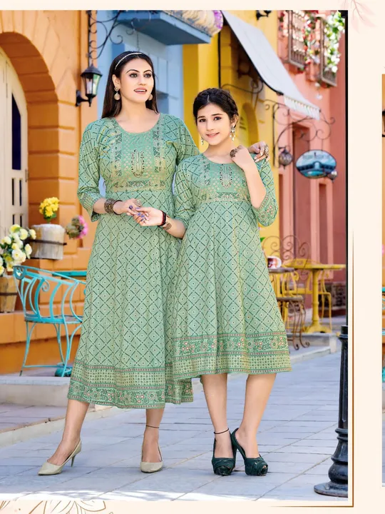 Mom & Daughter Fancy Combo Kurtis uploaded by Fatema Fashion on 4/14/2023