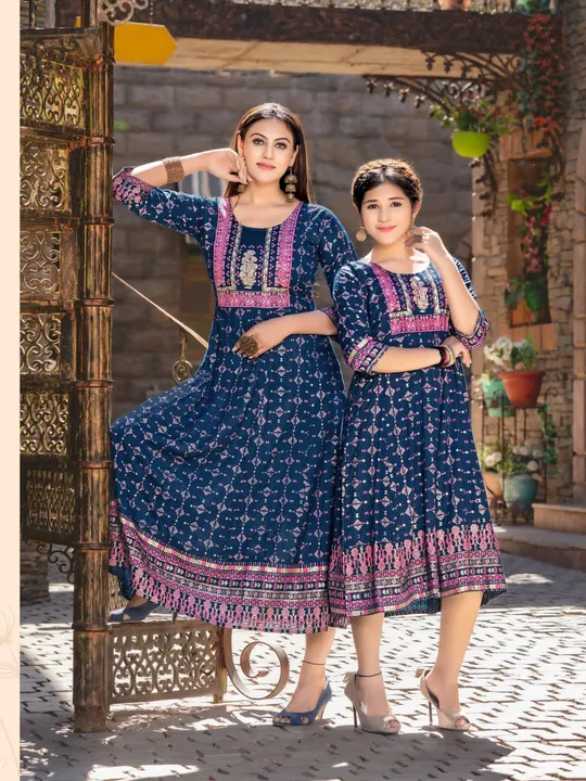Mom & Daughter Fancy Combo Kurtis uploaded by Fatema Fashion on 4/14/2023